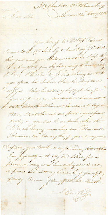 Letter dated 24 January 1815 to Mrs Rose