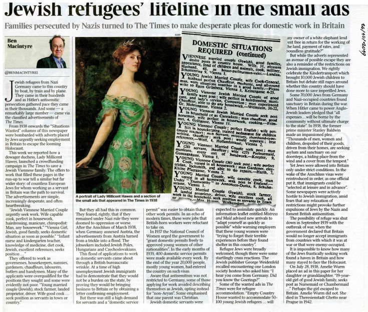'Jewish refugees lifeline in the small ads'