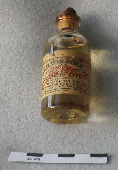 Bottle of clock oil