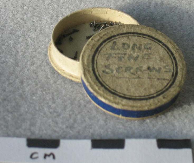 Box of watchmaker's screws