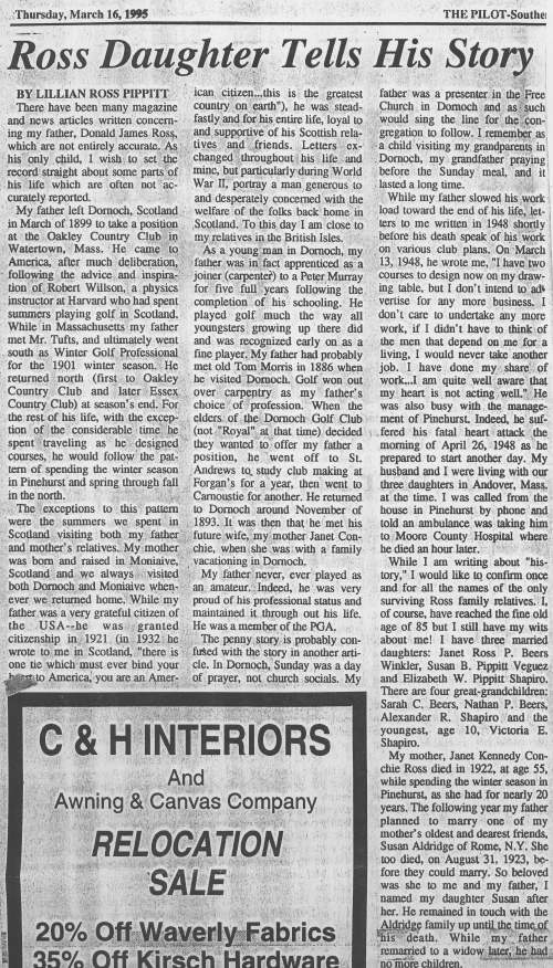 Donald Ross documents - article