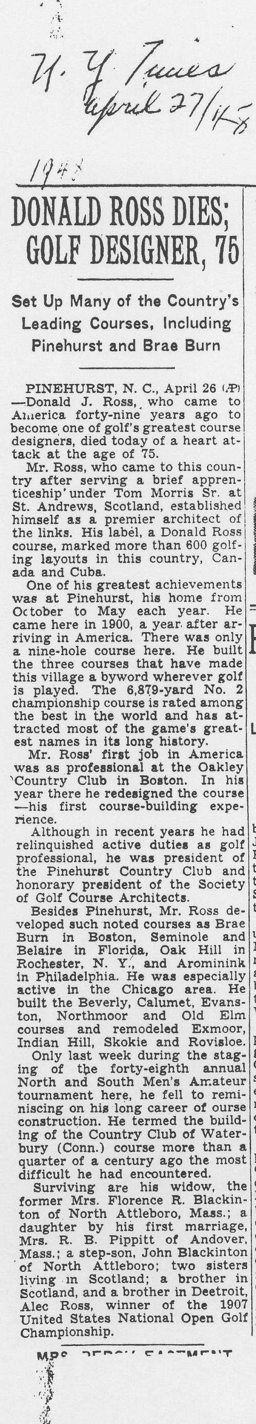 Donald Ross documents - articles