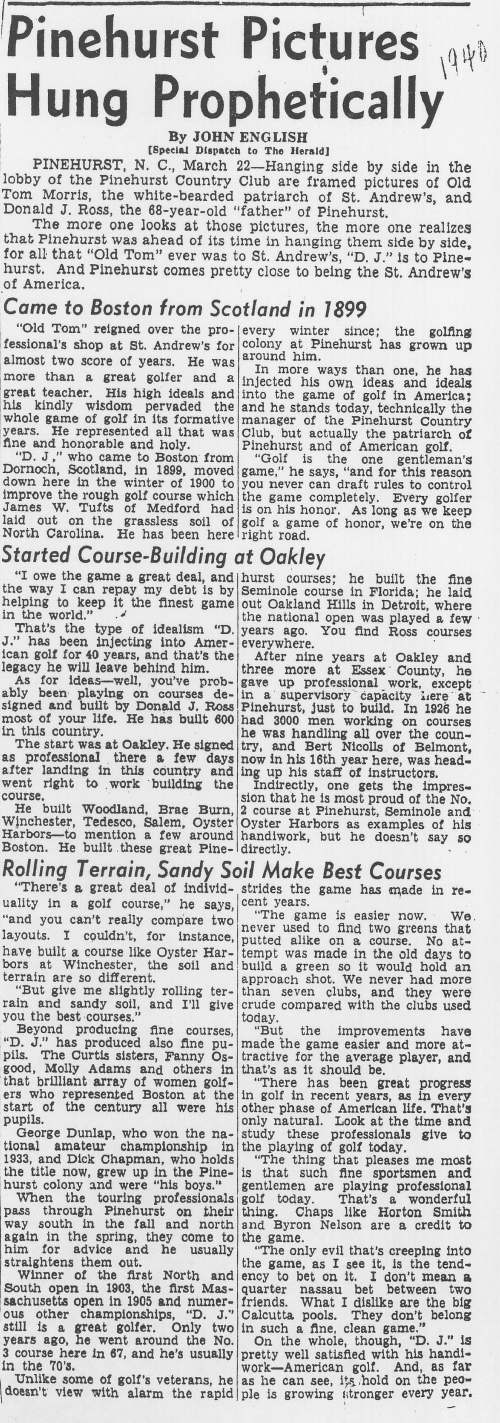 Donald Ross documents ~ Articles