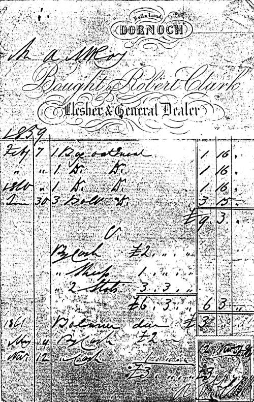 Shop invoice
