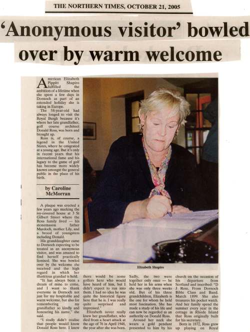 Visit by to Dornoch by Elizabeth Shapiro