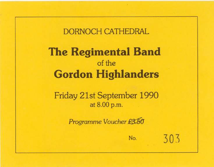 Cathedral concert ticket 1990