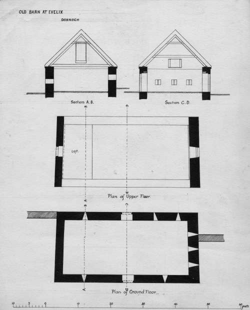 Notes on old barn at Evelix