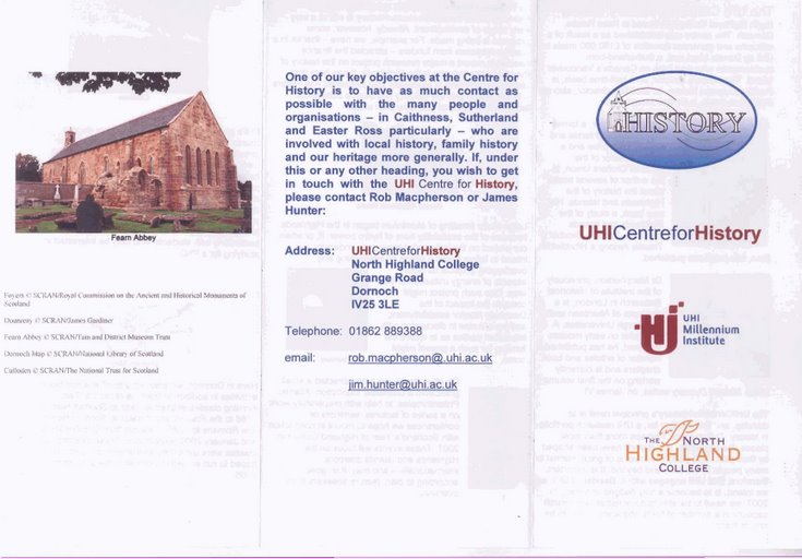 University of the Highlands and Islands Centre for History