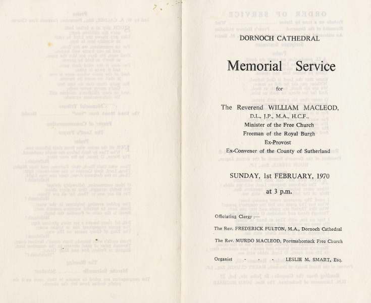 Dornoch Cathedral Memorial Service