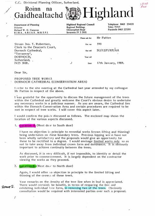 Dornoch Cathedral tree management