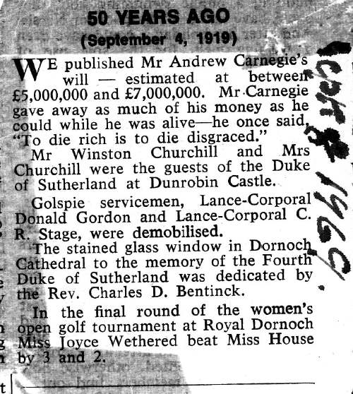 Northern Times extract September 1919