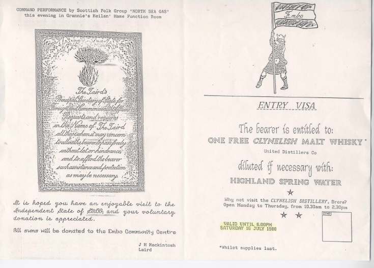 Entry visa to Independent State of Embo