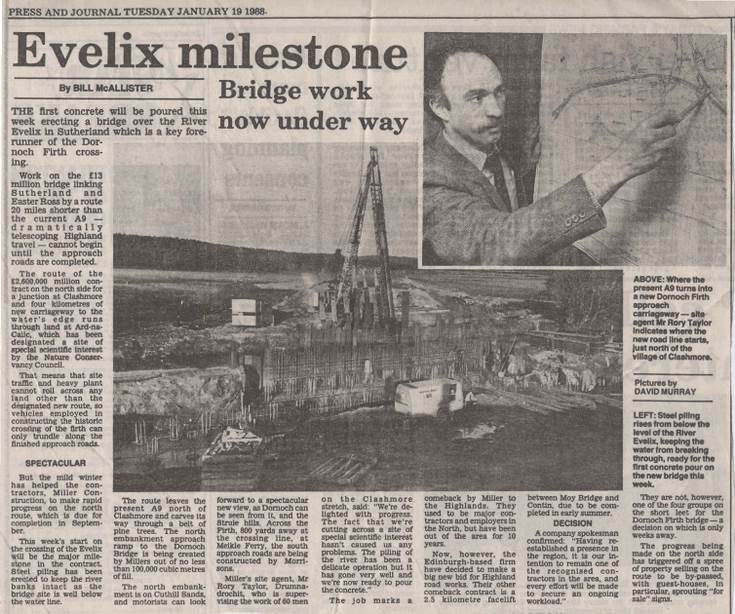Dornoch Firth bridge construction