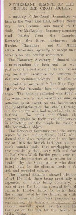Sutherland Branch ~ British Red Cross Society