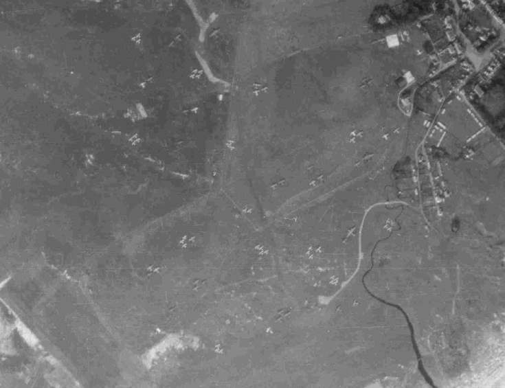 Aerial photograph Dornoch Airstrip in 1944 from RCAHMS