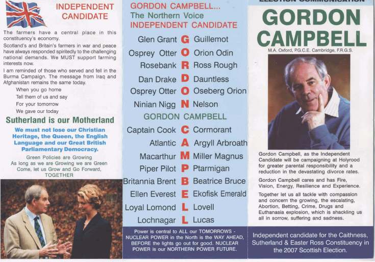 Gordon Campbell Election leaflet