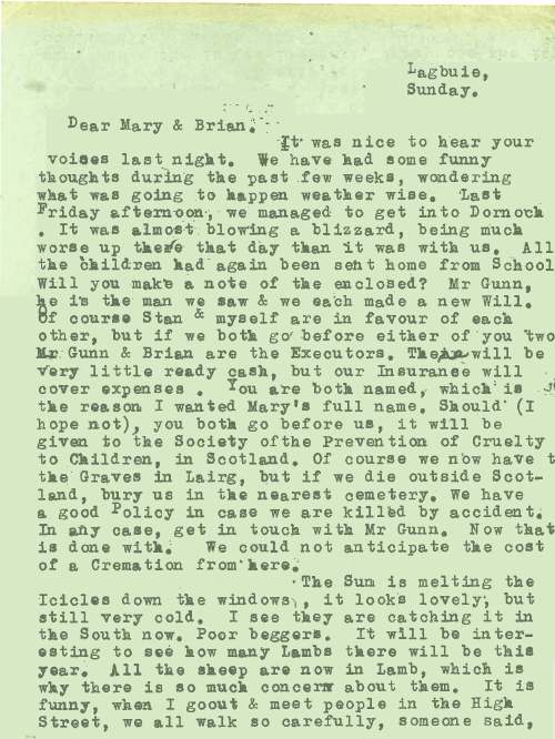 Letters ~ Heavy snowfall 1978