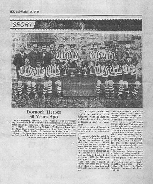 Dornoch Football Team 1937