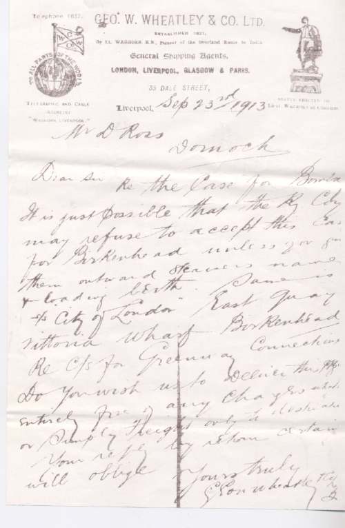 Letters to D Ross Rhivaig 1913