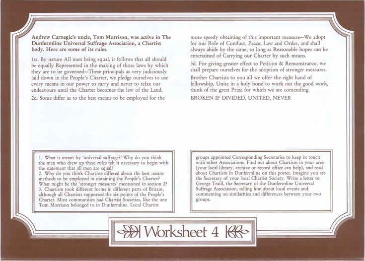Illustration from a set of 21 posters of the life of Andrew Carnegie