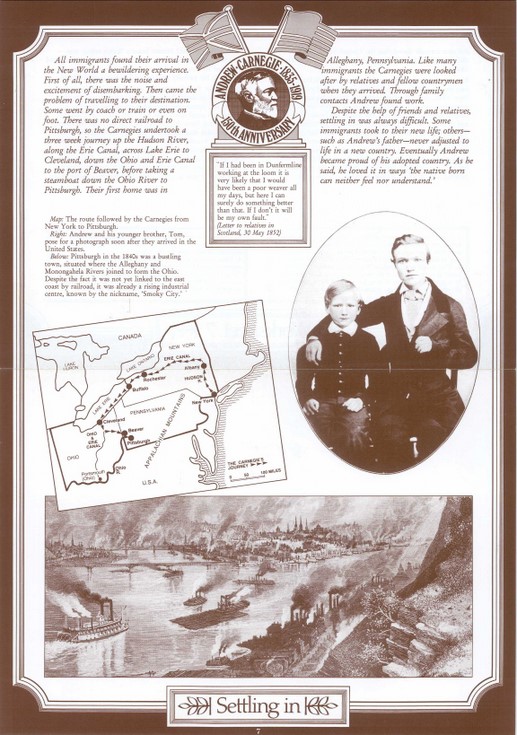 Illustration from a set of 21 posters of the life of Andrew Carnegie