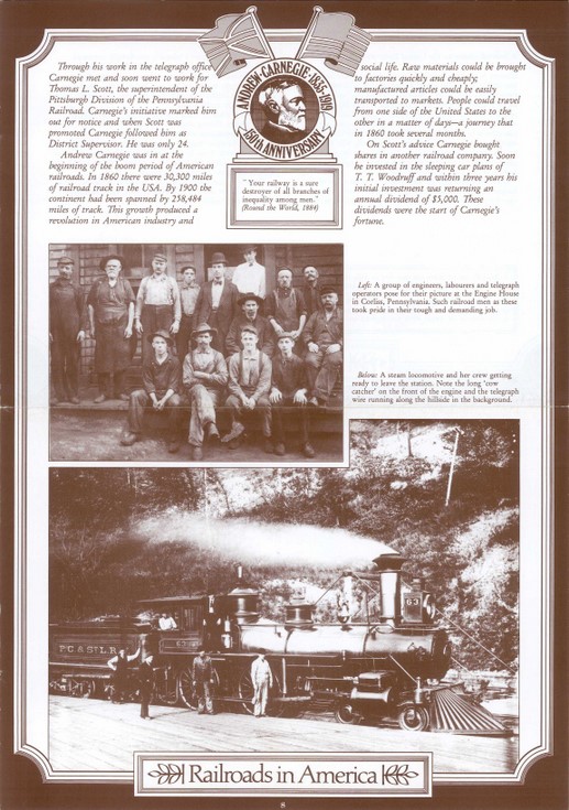 Illustration from a set of 21 posters of the life of Andrew Carnegie