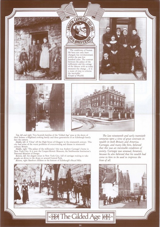 Illustration from a set of 21 posters of the life of Andrew Carnegie