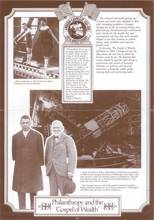 Illustration from a set of 21 posters of the life of Andrew Carnegie