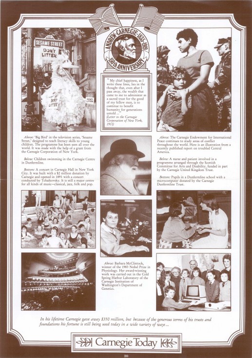 Illustration from a set of 21 posters of the life of Andrew Carnegie