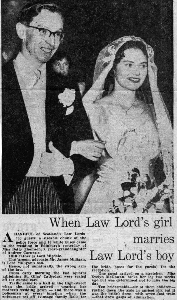 Marriage of Andrew Carnegie's great grand-daughter