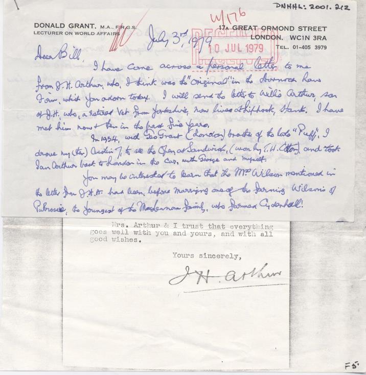 Letter from Donald Grant 1979