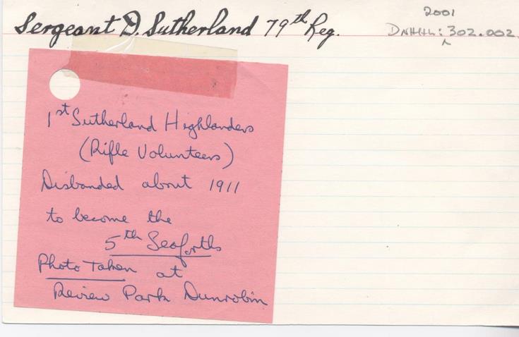 Notes relating to Sgt Donald Sutherland's diary 1801-1807