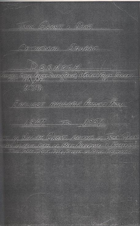 Account book of John Grant & Sons Dornoch