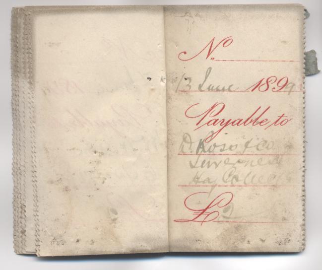 1899 cheque stubs found above McPerson's shop Dornoch