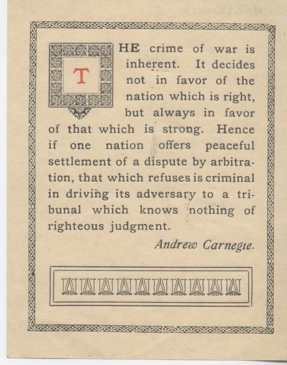 The Crime of War by Andrew Carnegie