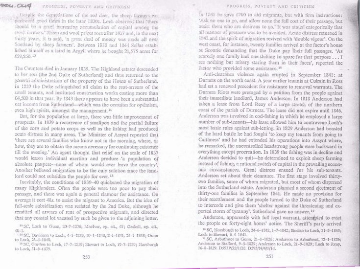 'Progress, poverty and criticism' - the Highland clearances