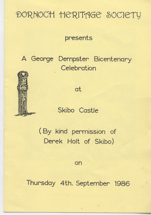 Skibo Castle - bicentenary of George Dempster