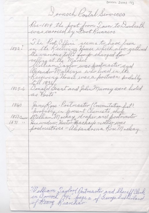 Notes relating to Postal Runners