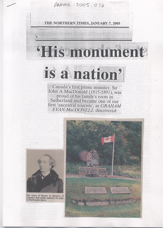 Sir John MacDonald first Prime Minister of Canada