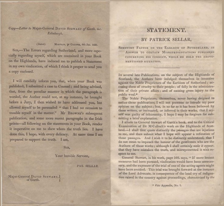 Statement by Patrick Sellar January 1826