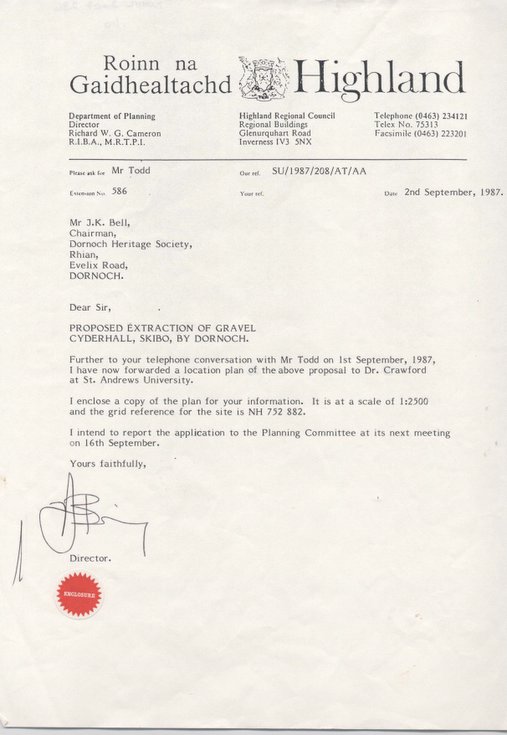 Cyderhall souterrain dig 1987/8