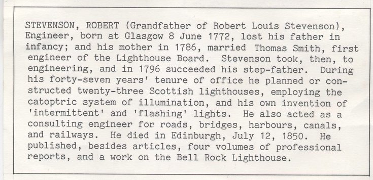 Short biography of Robert Stevenson engineer