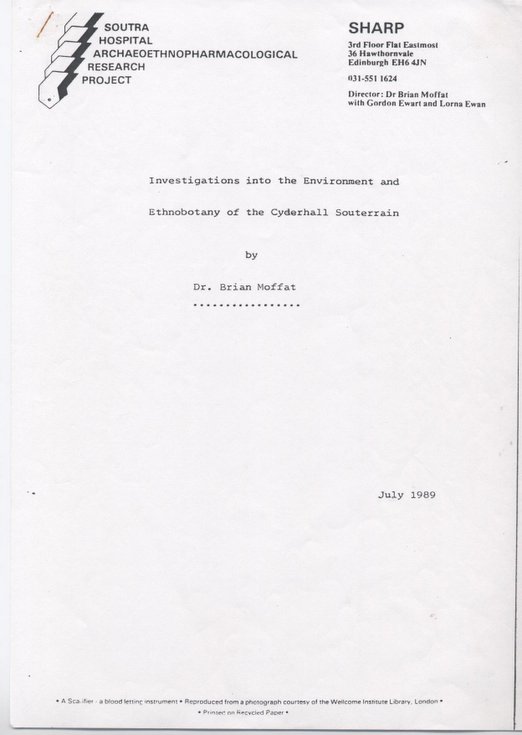 Investigations Environment and Ethnobotany of the Cyderhall