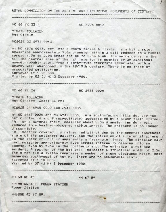 List of archaeological sites Dornoch and Criech East