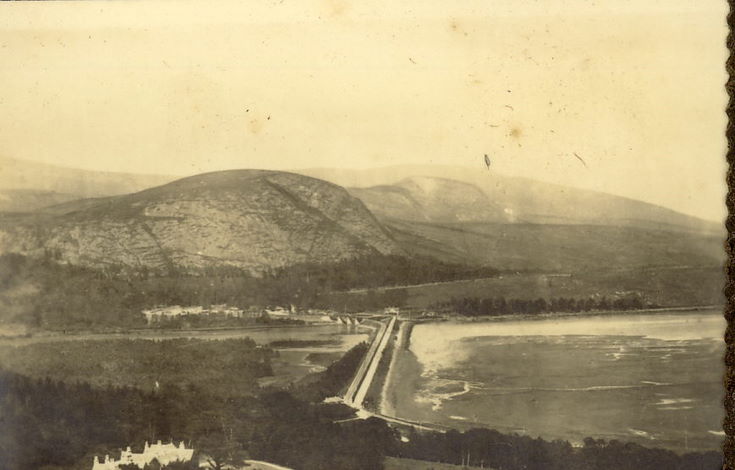 The Mound, with railway and Cambusmore Lodge