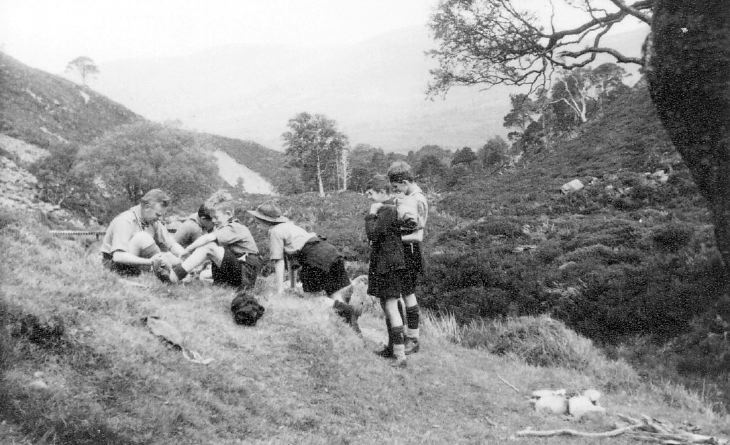 Group of scouts with their leader
