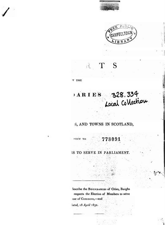 Information on Dornoch, Burgh Reform Act 1832