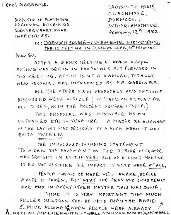 Letter to Director of Planning about Dornoch Square 1982