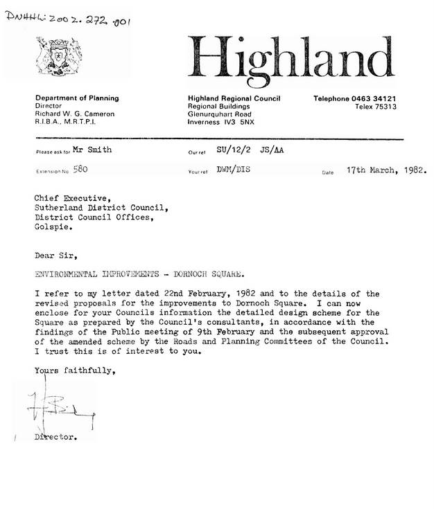 Proposed envrionmental improvements Dornoch Square 1982