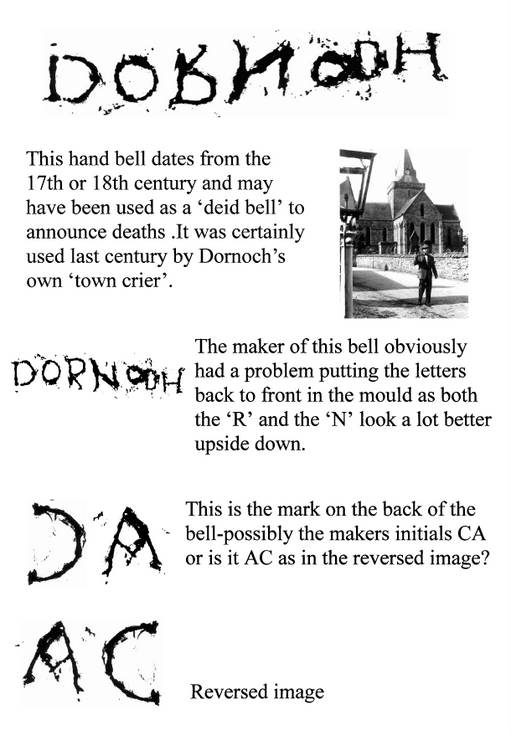 Rubbings taken from the town crier's handbell